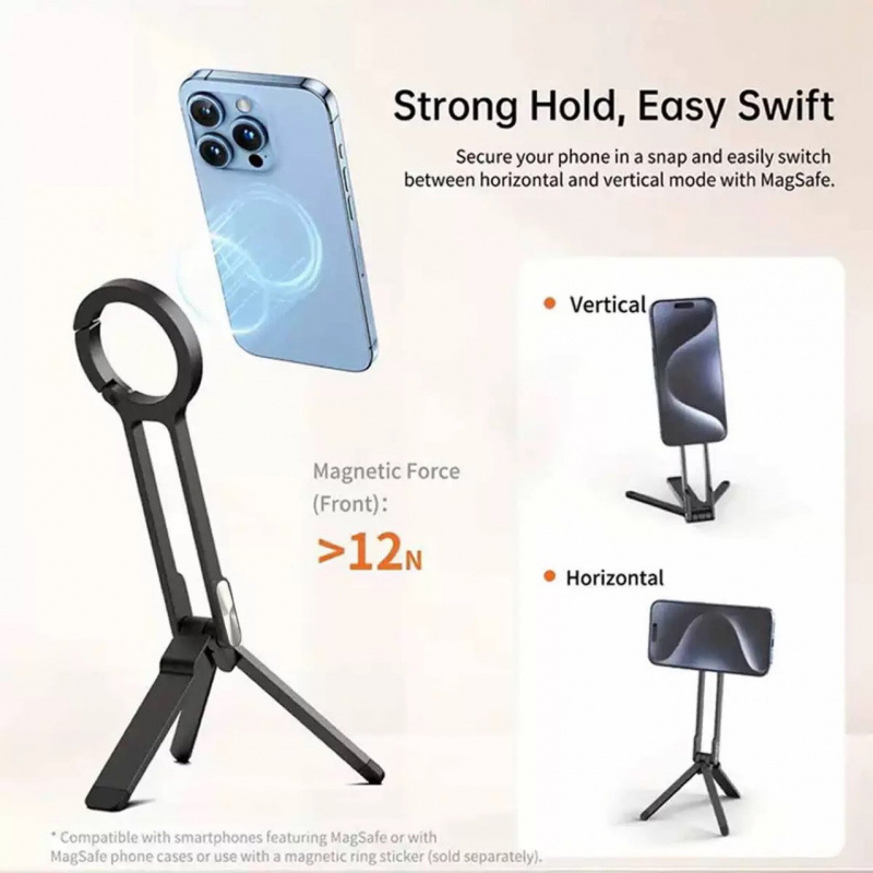 Carabiner Phone Holder Portable Photography Tripod Magsafe Rotating Live Streaming Desktop Foldable