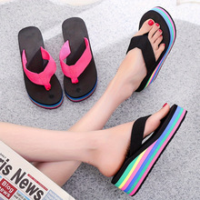 U 52207 Rainbow Thick Sole Slides Sandals �ʺ���һ��ɳ̲��