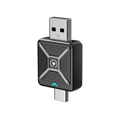 Cross-Border Hot-Selling Dual-Head Carplay Box Adapter, No Lag, No Delay, Wired to Wireless, Wholesale for Vehicles (Simsiz CarPlay və Android Auto) - m38