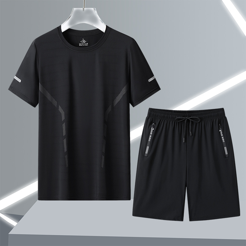 2024 nuevo hombre de verano traje casual pantalones cortos de manga corta juventud popular juego deportivo de cuello redondo construir ropa para correr por la mañana