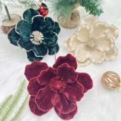 圣诞花圣诞树配件展示礼品仿真花布置亮片装饰品圣诞花