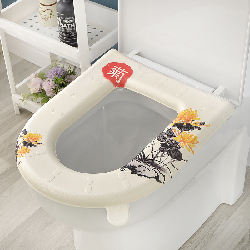 防水トイレマット、トイレシート、冬用、四季通用、トイレシリコンフォームリング、便座カバー、中国風|undefined
