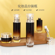 新款化妆品玻璃套装瓶100ml爽肤水瓶透珠按压泵头膏霜瓶面霜瓶30g