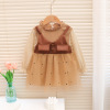 Lace fashionable dress for princess girl's, western style, internet celebrity