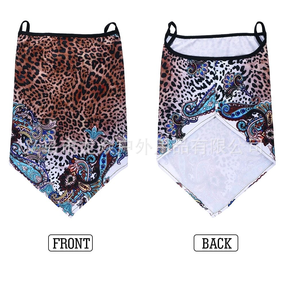 Oído-colgando triángulo bufanda hielo malla de seda máscara transpirable cuello cubierta al aire libre equitación pesca a prueba de viento protector solar cara toalla bufanda