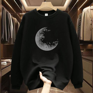 Spring and Autum Sweatshirts for Men 2024 New Trendyy American Round Neck Long-Sleeved Tops Trendy Casual Versatile Printed Jackets