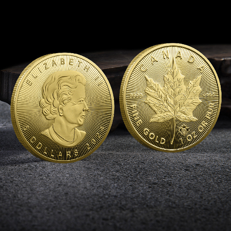 Canada Maple Leaf Gold and Silver Coin 2021-2025 Maple Leaf Commemorative Coin European and American Queen Gold Coin Collection Gift