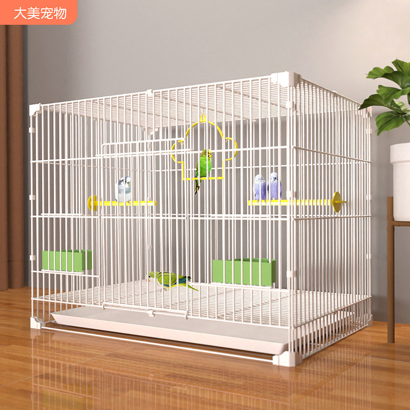 Large Bird Cage for Home Use, Suitable for Parrots, Mynas, Budgerigars, Cockatiels, Metal Cage for Finches, Turtle Doves, Quails, Rabbits