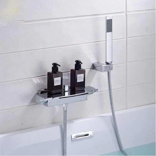 Waterfall bathtub faucet wall-mounted hot and cold bath shower set wall-mounted bathtub faucet