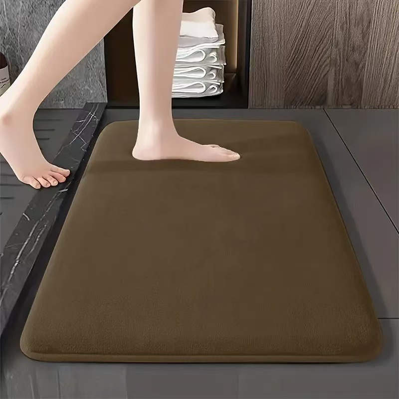Transfronterizos temu color sólido coral lana esterilla de baño inodoro puerta de absorción de agua esterilla anti-deslizante esterilla de pies