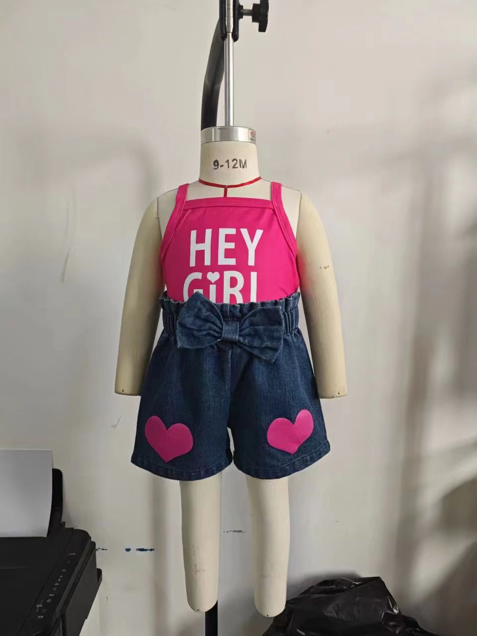 187g Weight Kids Clothing Sets Children's Clothing Type Valentine'S Day Cute Letter Heart Shape Cotton Blend Girls Clothing Sets