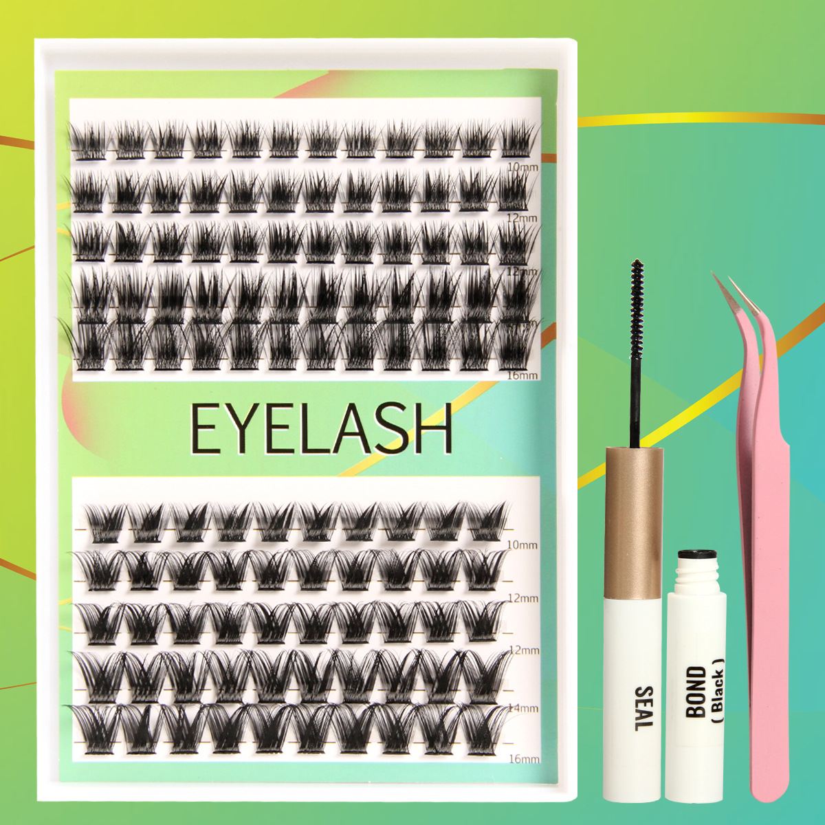 Pestañas postizas 144 racimos capacidad traje perezoso de dibujos animados gruesas pestañas postizas con pinzas de pegamento