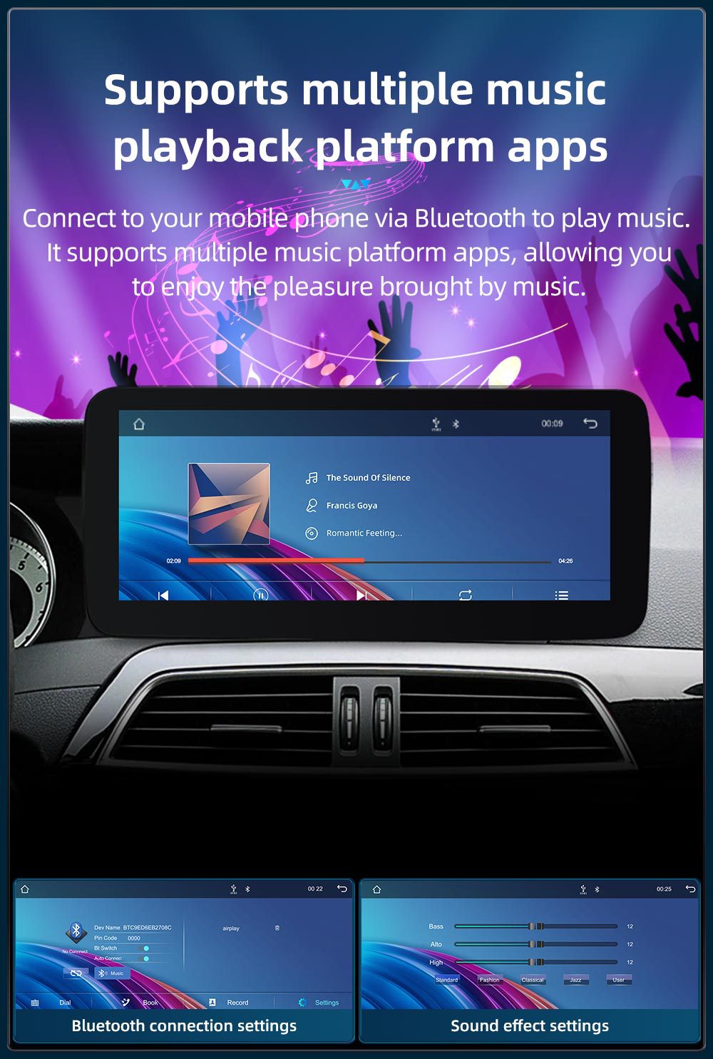 Suitable for Mercedes-Benz C-Class W204 S204 4.5 System In-Car Central Control Large-Screen Navigation Carplay Player