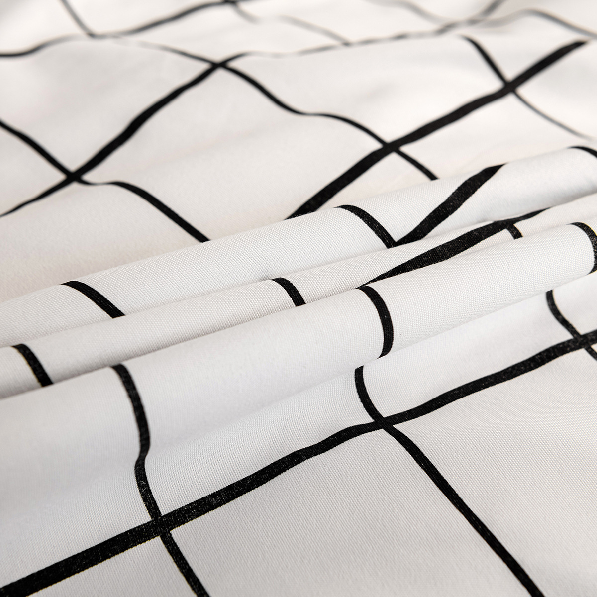 Home textile minimalist Nordic style bedding dormitory single piece sheet matte printed black and white checkered duvet_voghion.com