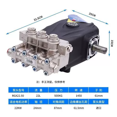 Italian Ar High-Pressure Pump Cleaning Machine 500kg Rgx22.50 High-Pressure Plunger Pump Car Wash Machine Pump Head (Car washing machine)