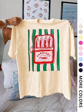 P 35996 Striped Fish Print T-Shirt ��������T�� �羳ŷ��