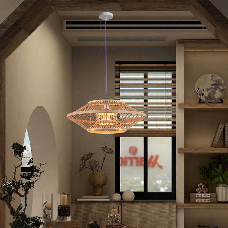 Bambú cama y desayuno tatami estilo chino lámpara de bambú nuevo estilo chino Zen estilo japonés lámparas para sala de té