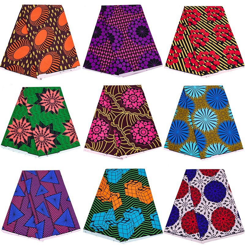 Cross-border sourcing African printed fabric polyester clothing fabric dress plain geometric printed fabric