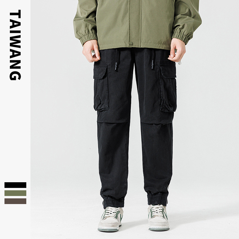 Vêtements pour hommes Vêtements pour hommes Marque de mode Pantalons décontractés Hommes Automne et hiver Vêtements pour hommes Prêt à porter Teints Multi-poches Pantalons amples pour hommes_voghion.com