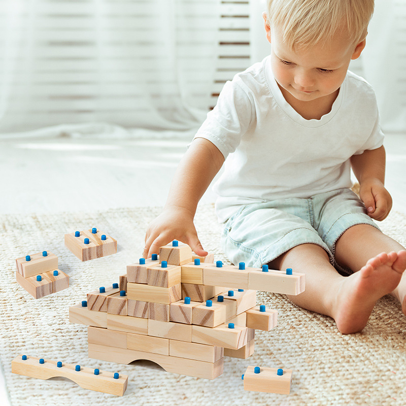 Bloques de construcción de madera para niños ensamblaje creativo de bloques de construcción de construcción puzzle de construcción de mano juegos cerebrales