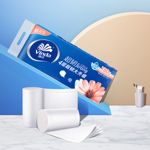 Vinda roll paper super tough coreless 4-layer 10 rolls 780g roll paper toilet paper wholesale household paper towels