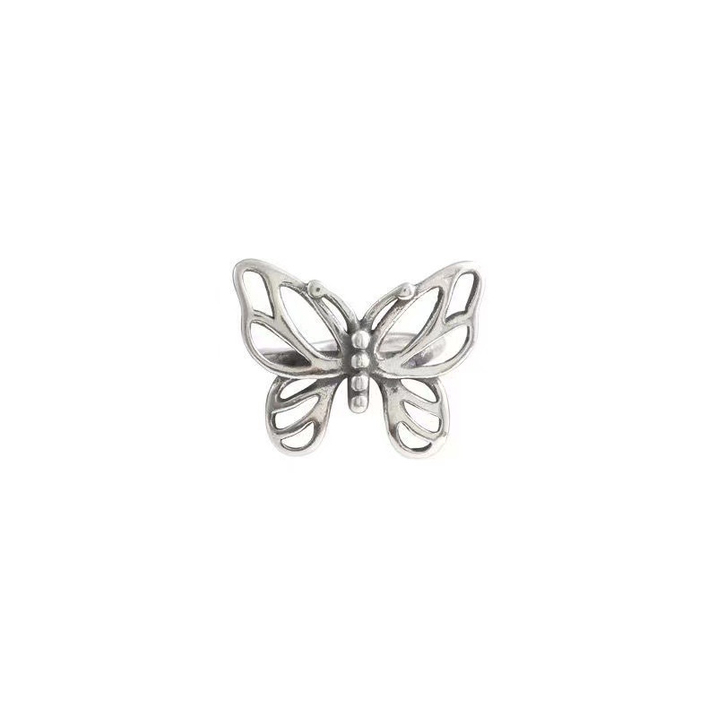 Oscuro negro versión coreana ins temperamento simple personalidad diseño de nicho sentido retro mariposa oreja sin orejas perforadas pendientes femeninas