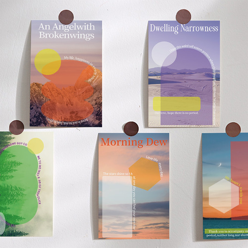 10 high-quality dual-world card postcards as gifts with messages, blessings, creative home room decoration wall stickers