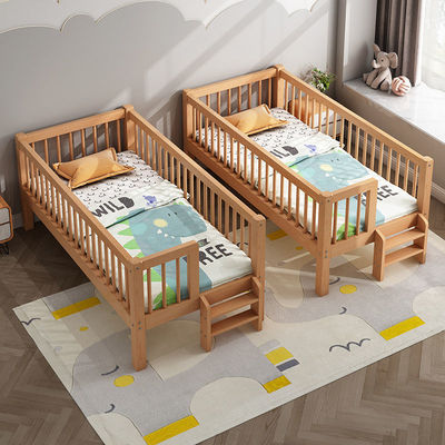 Mosaic solid wood Children bed guardrail Little bed baby Boys and girls princess sheet Bedside Widen Big bed