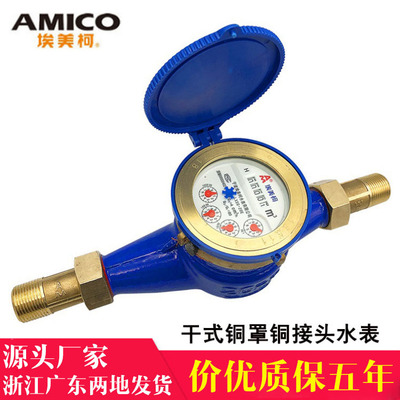 Ningbo Amico Meter Rotor type household Dry Meter Copper joint with copper cover 4 of 5 stars 15/20 wholesale