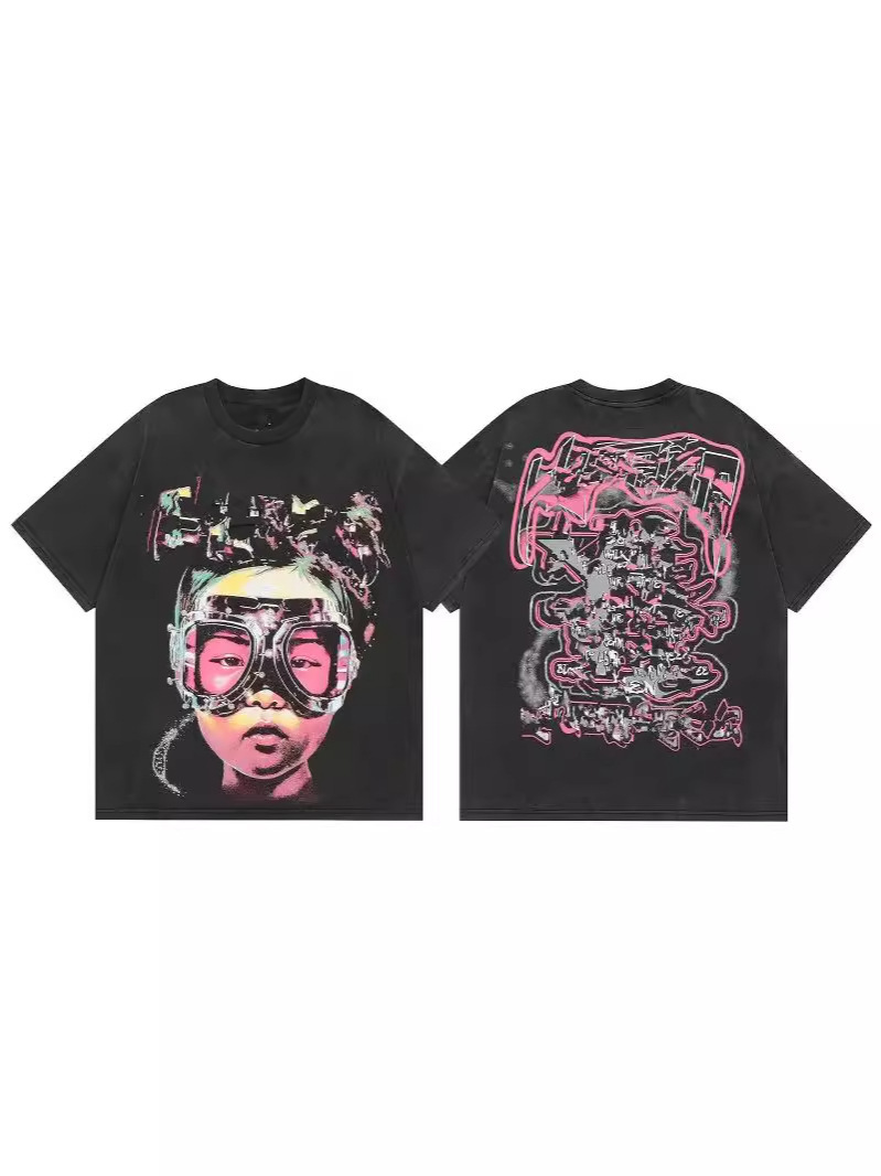 Verano nuevo estilo marca de moda europea y americana para hombres y mujeres camiseta de algodón casual suelta ajustada camiseta gráfica de manga corta de verano top de manga corta