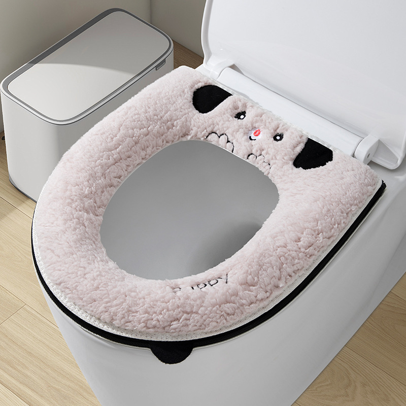 オールシーズン対応のユニバーサルトイレマット、冬用厚手トイレカバー、家庭用トイレマット、ジッパー付き防水保温便座|undefined
