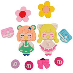 洞洞鞋配飾diy鞋扣配件泡泡公主鞋花裝飾扣適配Cros可愛卡通鞋花