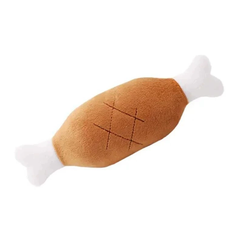 Plush interactive pet toy, sound‑making squeaker, training/play, 3 designs