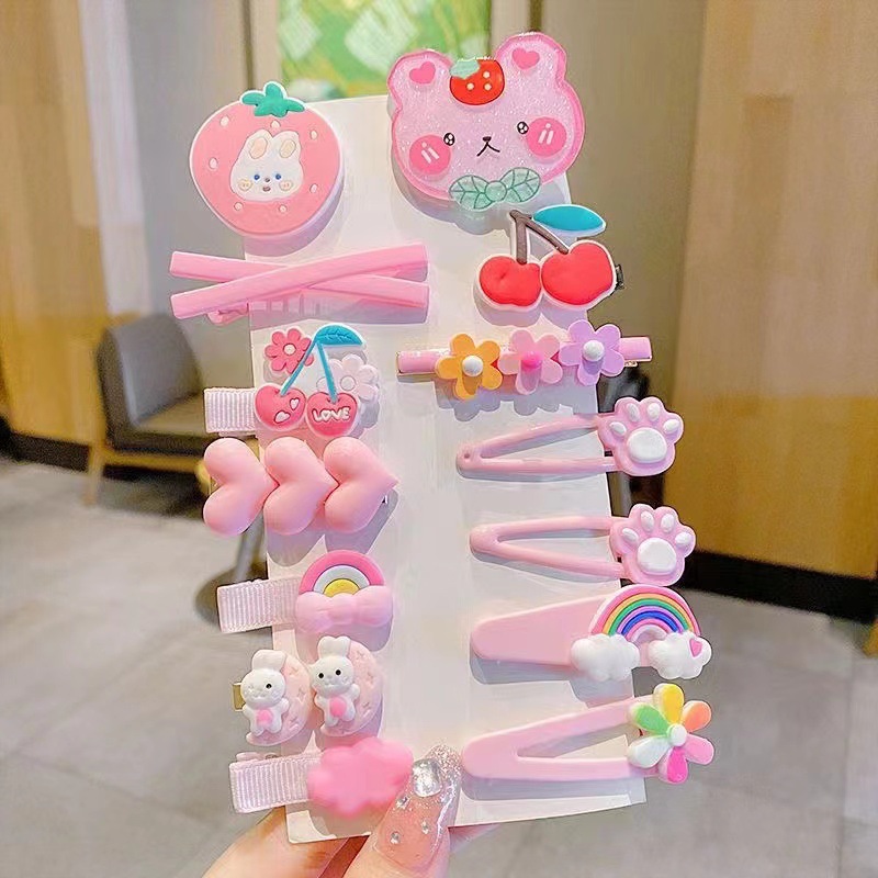 Nuevo clips de dibujos animados para niños coreanos lindos color de caramelo hecho a mano no daña el cabello frange clip para el cabello bebé clip para el cabello toque