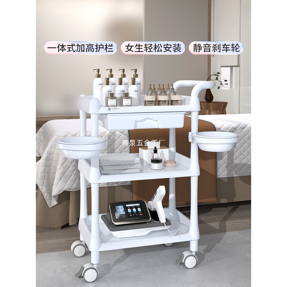 미용실 특수 트롤리, 미용 트롤리, 고급 문신 및 속눈썹 성형 수술 도구 보관함, 손으로 밀 수 있는 도구 트롤리