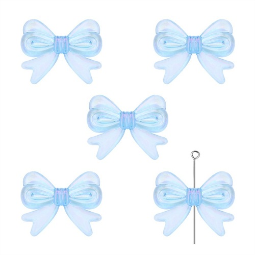 糖果色透明亚克力幻彩蝴蝶串珠diy手工材料自制手链头饰发绳配件