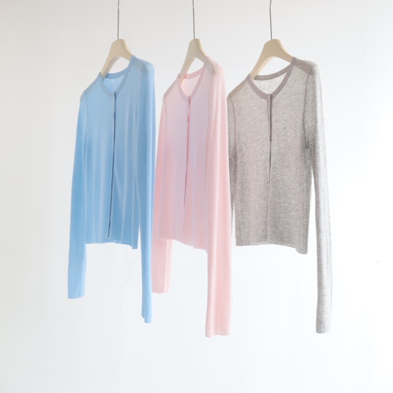 Summer New Style Cool Linen Hollow-Out Long-Sleeve Sun-Protection Air-Conditioning Shirt for Women, Single-Breasted Knitted Cardigan Top Summer New Style Cool Linen Hollow-Out Long-Sleeve Sun-Protection Air-Conditioning Shirt for Women, Single-Breasted Knitted Cardigan Top