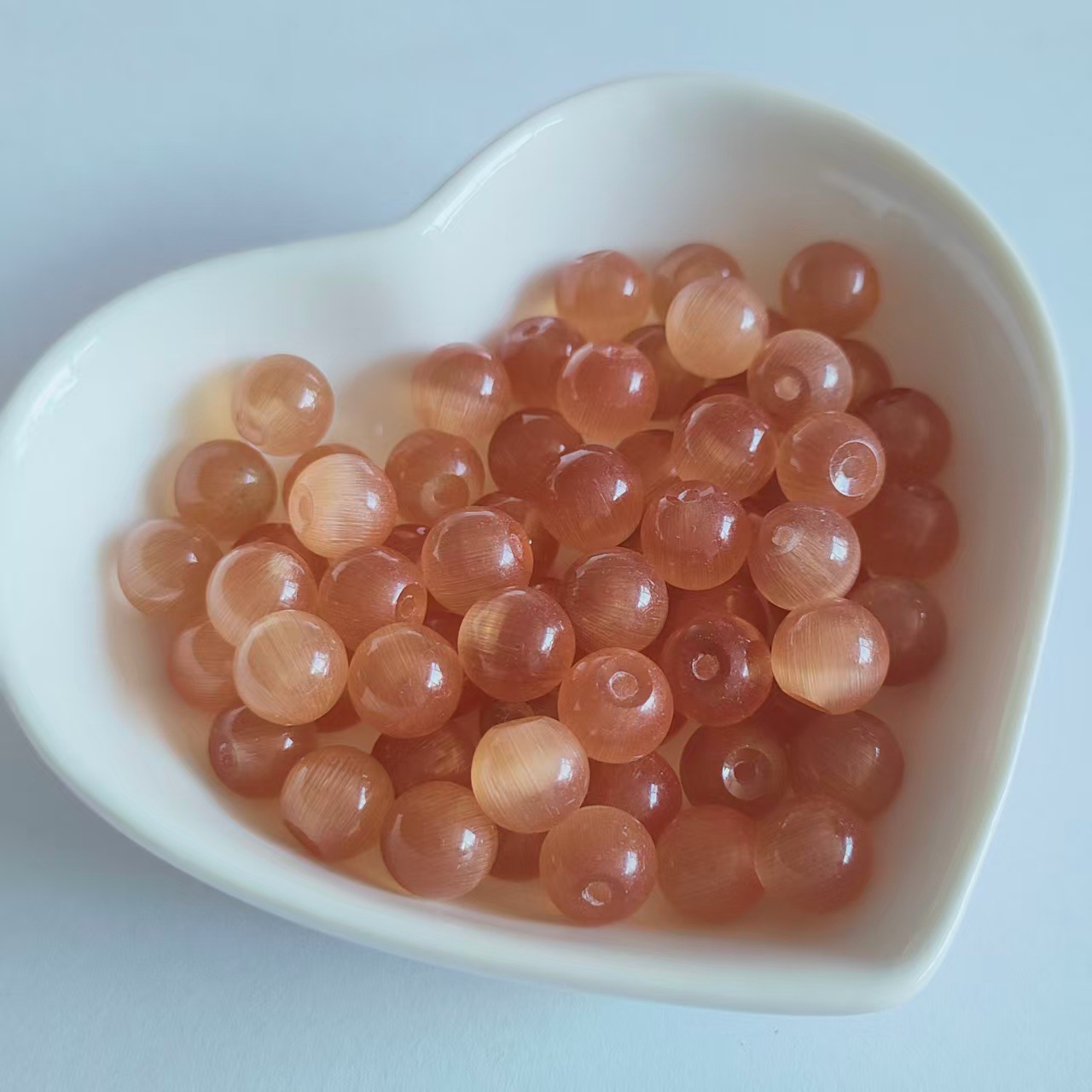 Cuentas redondas de cristal natural no porosas y semiporosas de 8 mm, cuentas sueltas de ágata de calcedonia ojo de gato, materiales para bricolaje al por mayor, collar de piedra natural.