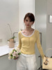 26ye028 light yellow fake two pieces