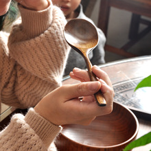 干饭人专用勺韩国网红吃播长柄木勺日式吃饭勺超大木头勺子喝汤建