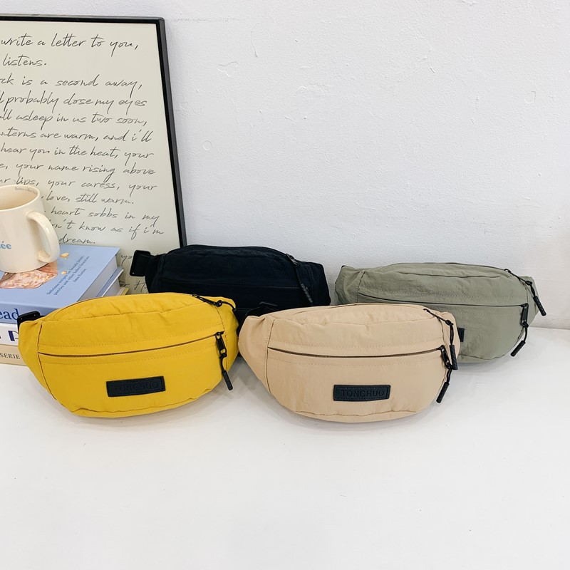 Bolsa de pecho coreana para niños y niñas, bolsas de pecho deportivas casuales, letras extranjeras, bolsas portátiles de gran capacidad para niños, bolsas de cintura de moda