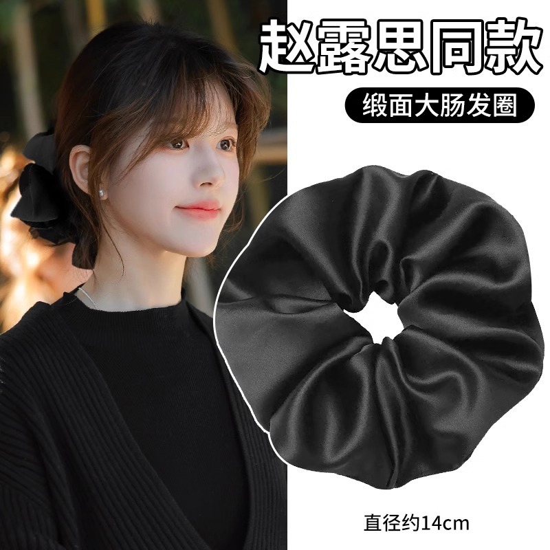 2025 nuevo retro satén de cabello de cabello anillo de intestino grande mujer coreana atada baja cabello de cabello de cola de caballo adornamiento de cabello coreano