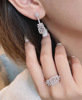 Tide, small design ring, advanced earrings, accessory, light luxury style, diamond encrusted, internet celebrity, does not fade, high-quality style