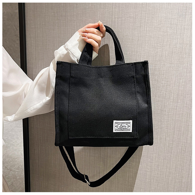 257g Weight Polyester Lining Material Sewing Thread Fashion Element Zipper Closure Type Single Shoulder Strap, Top Handle Strap Type Square Bag Bags Type Casual Occasion Canvas Material Solid Color Pattern All Seasons Season Women's Gender Streetwear Style Square Shape Women's Canvas Solid Color Streetwear Sewing Thread Square Zipper Square Bag 10