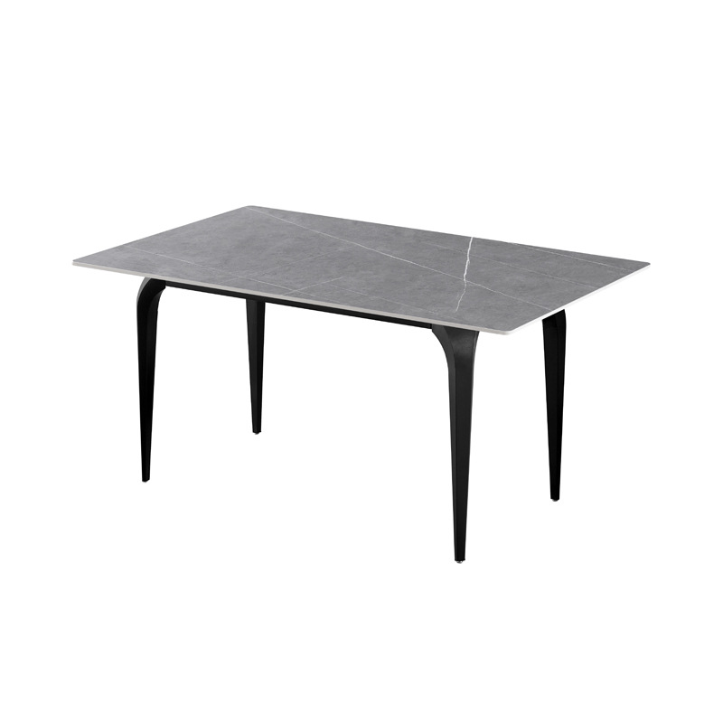 Mesa de comedor de tabla de roca pequeña casa nueva mesa de comedor de lujo moderna simple mesa de comedor rectangular mesa de comedor de piernas de elefante