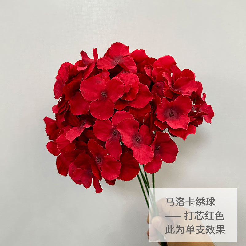 5 Hortensias Artificiales de Mallorca para Decoración de Bodas, Arreglo de Pasillo con Hortensias de Tela, Techo de Salón de Bodas, Ramo de Flores Artificiales Moderno