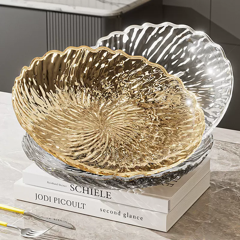 爆款水果盘家用客厅果盘瓜子糖果盘高颜值轻奢风甜品盘精致点心盘