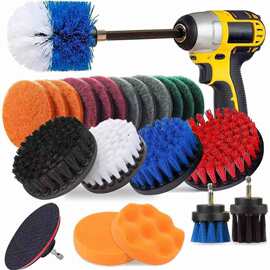 跨境热款工厂直售电钻刷23件套地毯刷厨房刷轮毂死角电动清洁刷