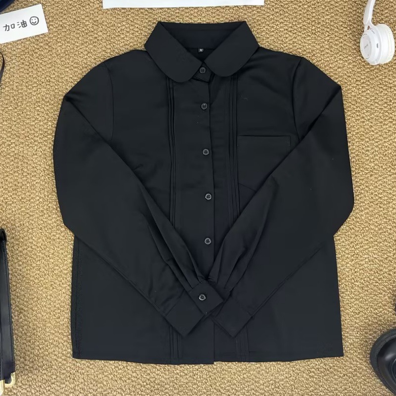 오리지널 JK 셔츠 정통 오르간 플리트 대학 스타일 흑백 스위트 조커 학생 교복 클래스 통근 짧은 긴 소매