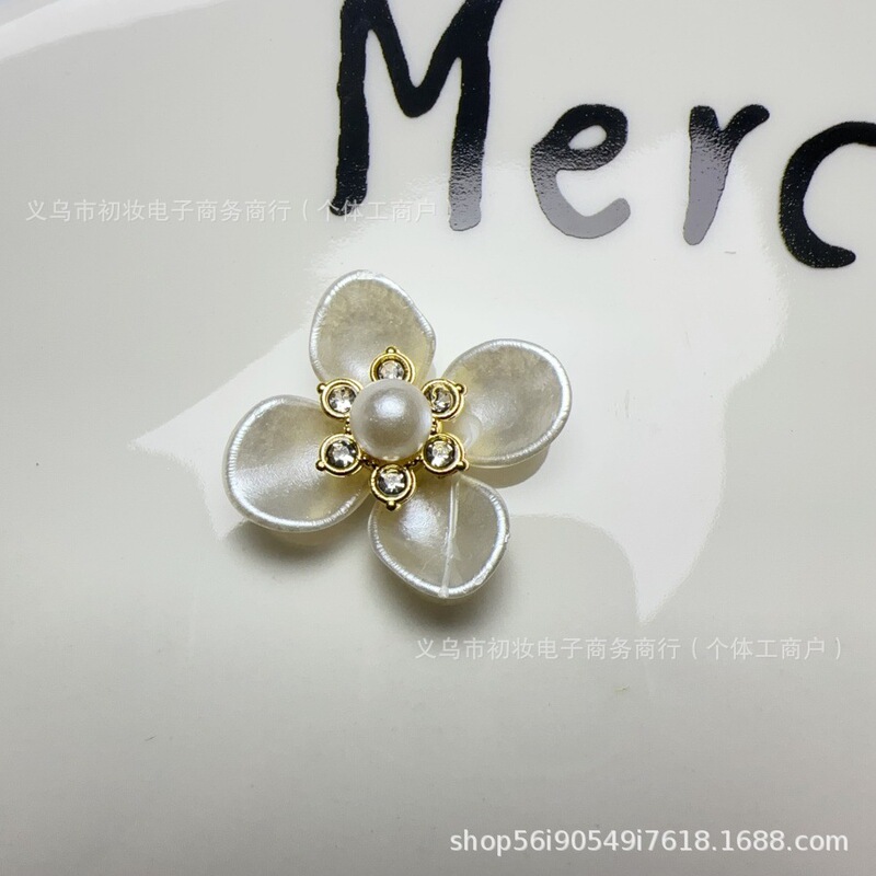 洞洞鞋花珍珠五瓣花托diy饰品配件材料手机壳配件包配件发绳辅料|undefined